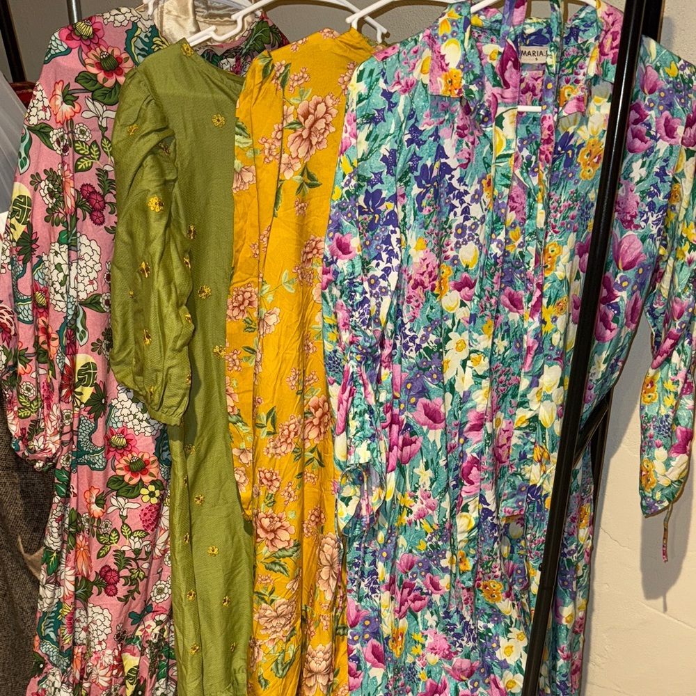 Maria B. Small Dress Bundle of 4 Floral Maxi Dresses Collection Long Sleeve - Picture 1 of 7